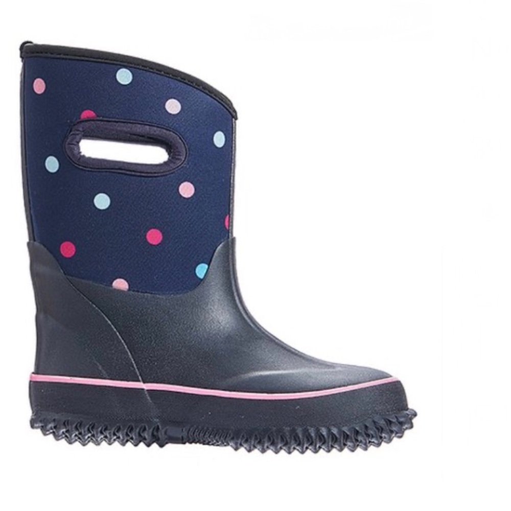Storm Kids Navy & Black Dots Neoprene Rain Boots